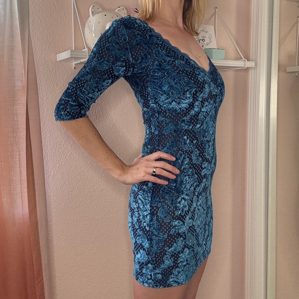 Floral teal free people dress
